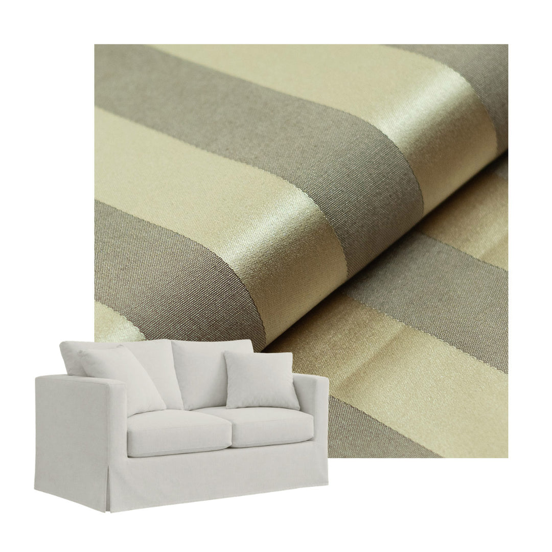 Gold Stripe Damask Custom Furniture Slipcover
