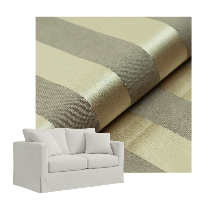 Gold Stripe Damask Custom Furniture Slipcover