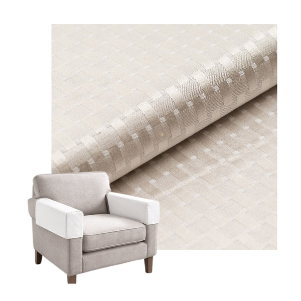 Checker Ivory Custom Armrest Cover