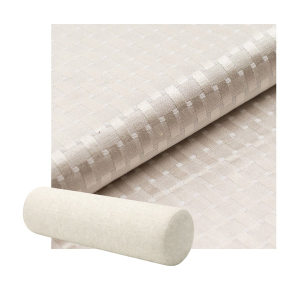 Checker Ivory Premium Weave Bolster Pillow