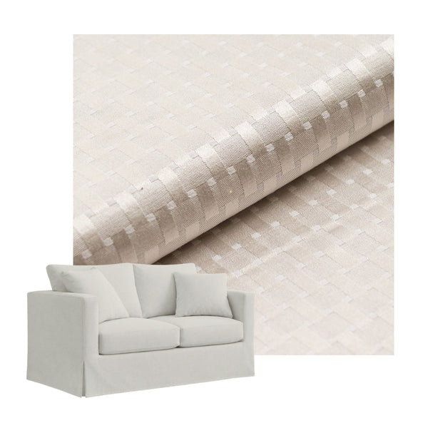 Checker Ivory Custom Furniture Slipcover