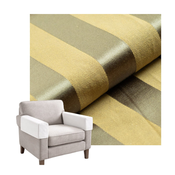Cognac Stripe Damask Custom Armrest Cover