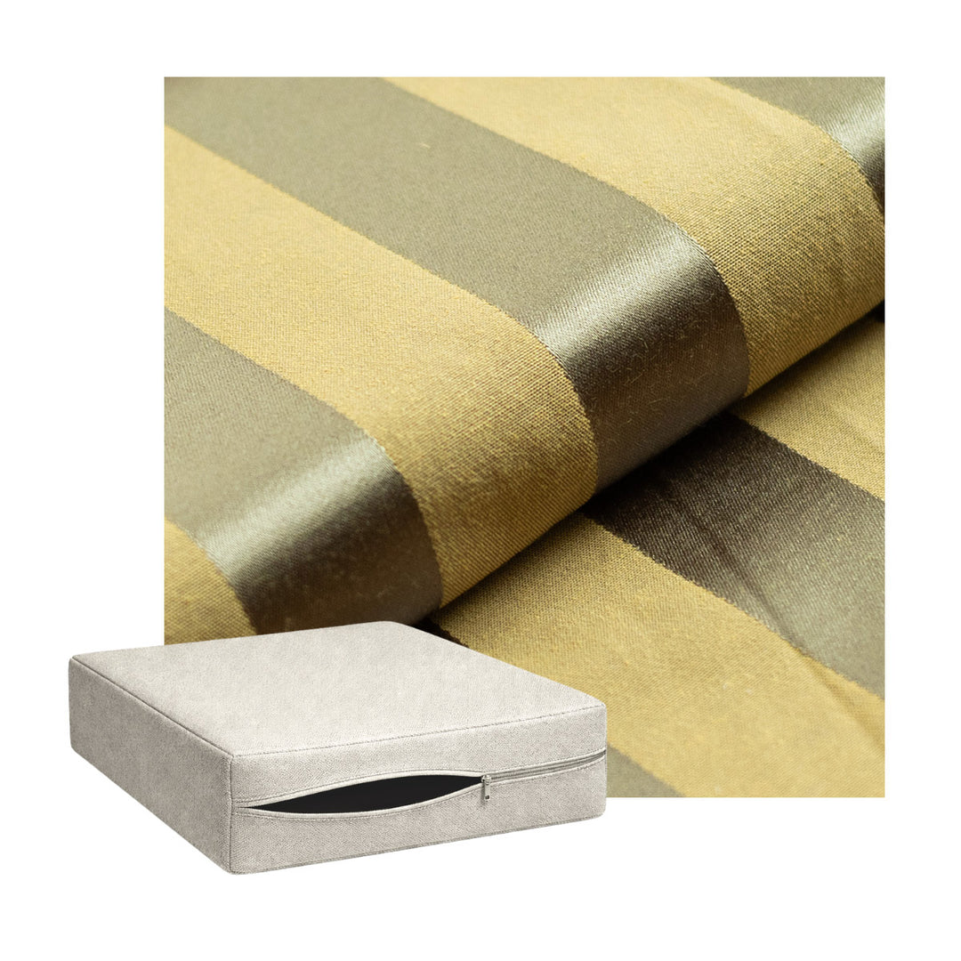 Cognac Stripe Damask Custom Cushion Cover