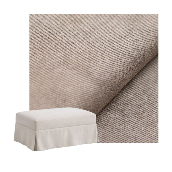 Greige Performance Twill Custom Ottoman Slipcover