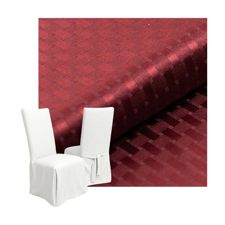 Checker Ruby Red Custom Dining Chair Cover