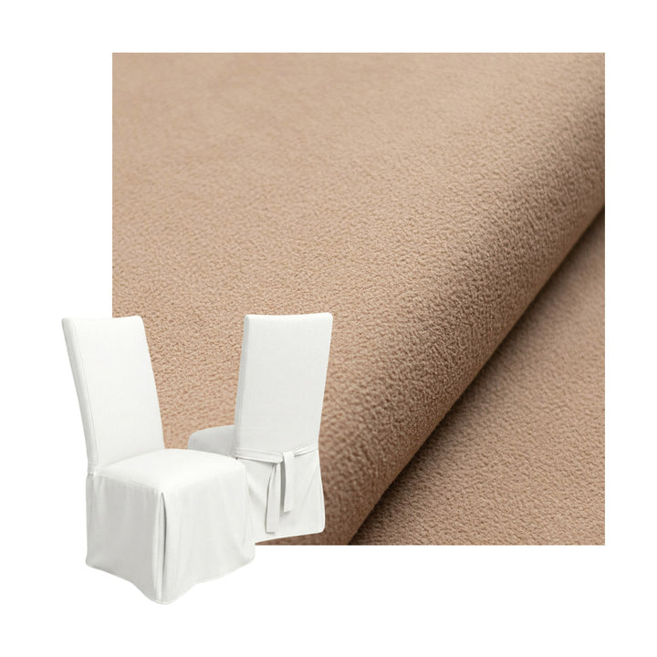 Extra Soft Beige Velour Custom Dining Chair Cover