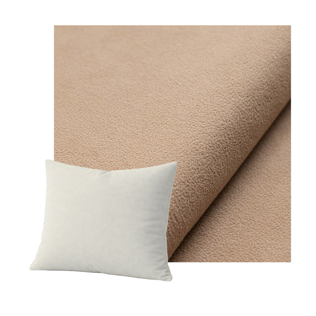 Extra Soft Beige Velour Throw Pillow