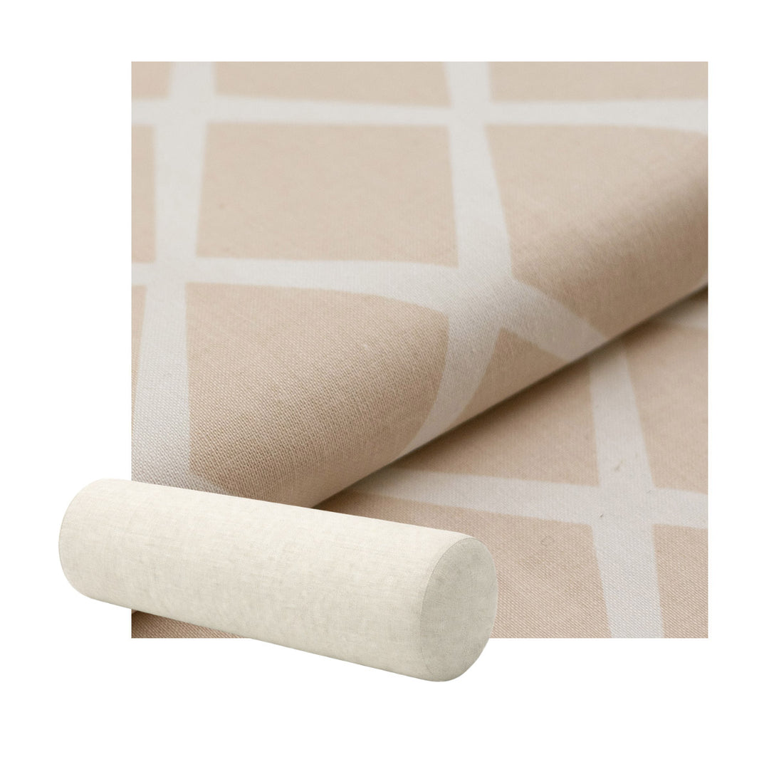 Relaxed Lattice Beige Canvas Bolster Pillow