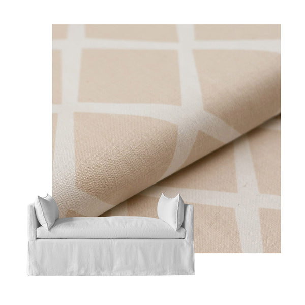 Lattice Beige Canvas Custom Daybed Cover