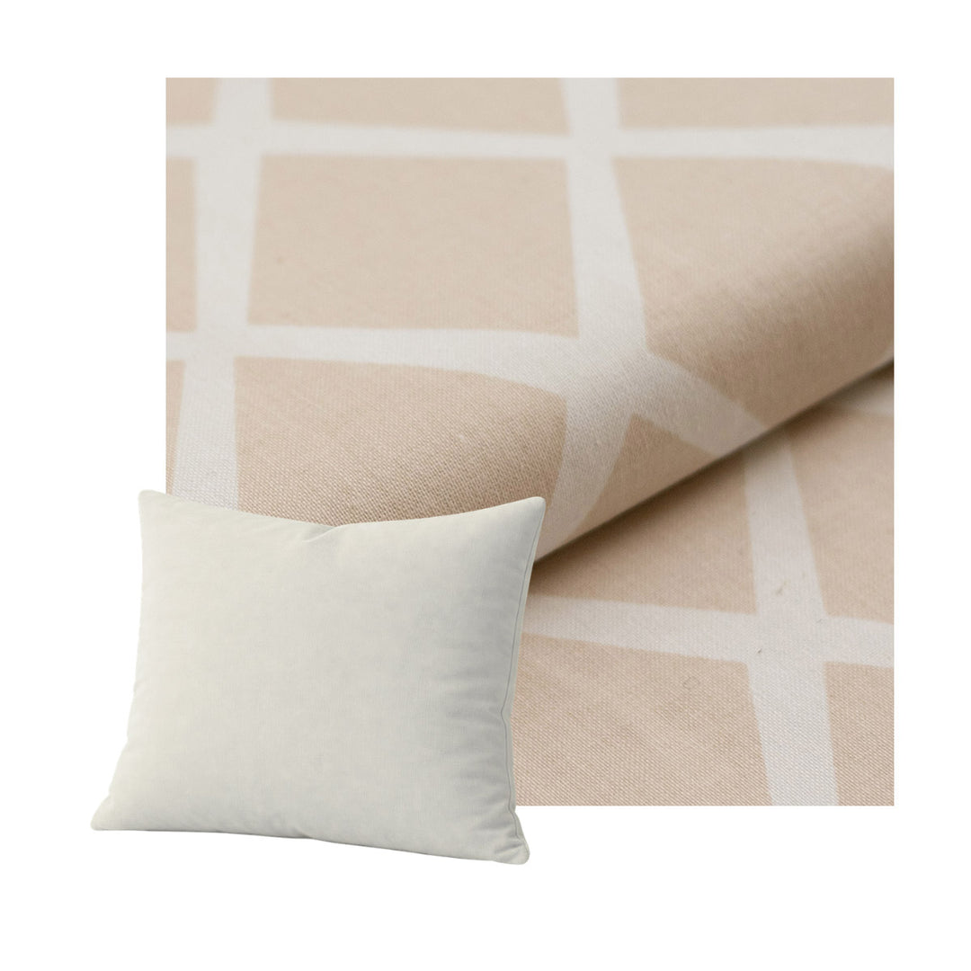 Lattice Beige Canvas Throw Pillow
