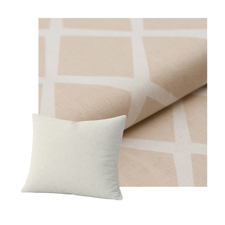 Lattice Beige Canvas Throw Pillow