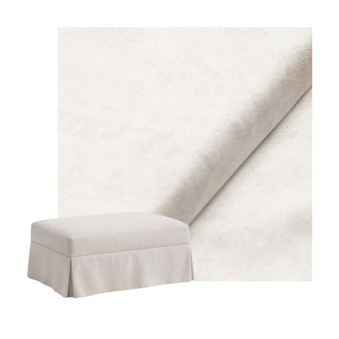 Pure White SuedeTouch Custom Ottoman Slipcover