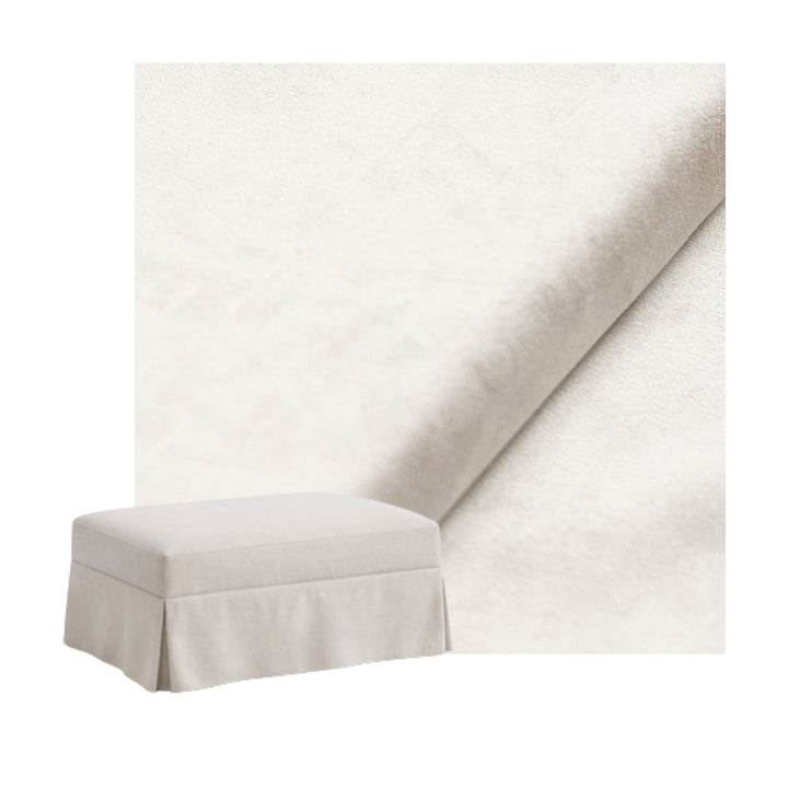 Pure White SuedeTouch Custom Ottoman Slipcover