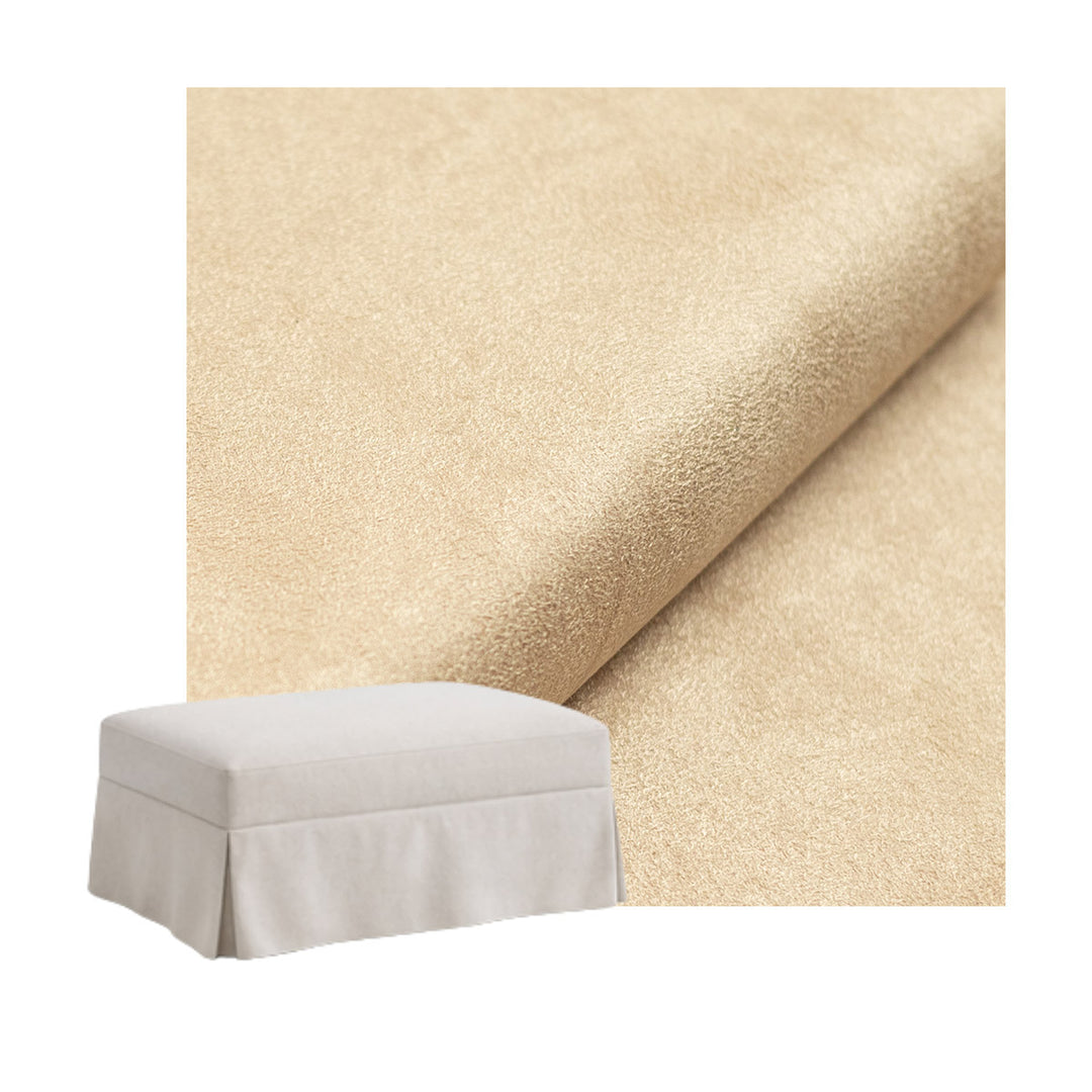 Soft Cream SuedeTouch Custom Ottoman Slipcover