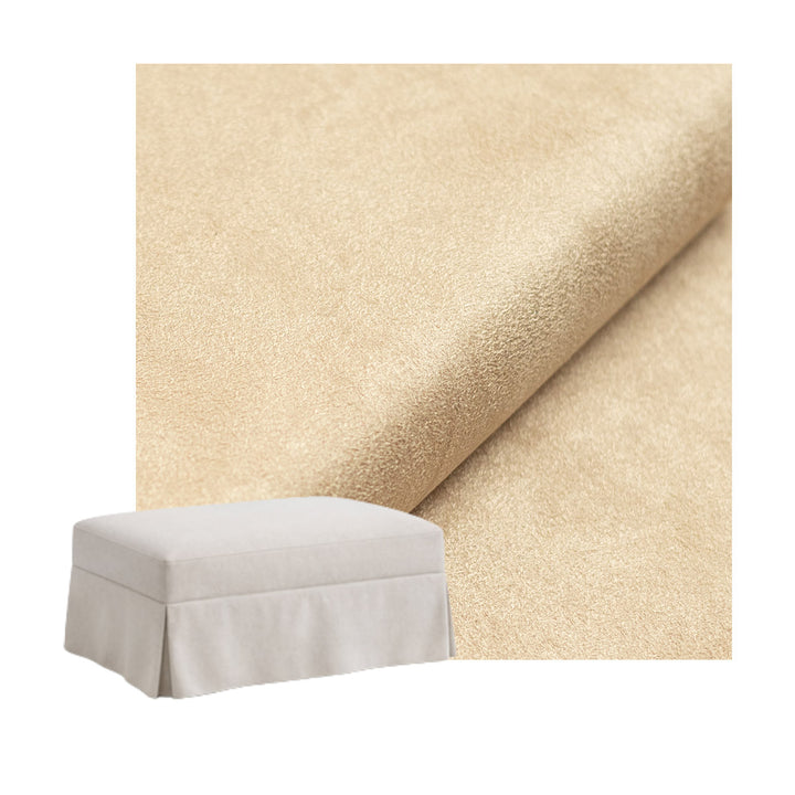 Soft Cream SuedeTouch Custom Ottoman Slipcover