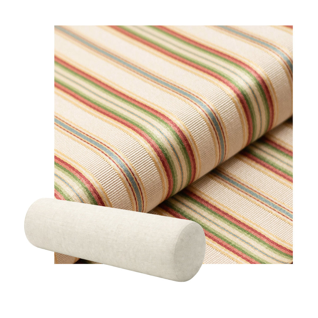 Ivory & Sage Stripe Premium Weave Bolster Pillow