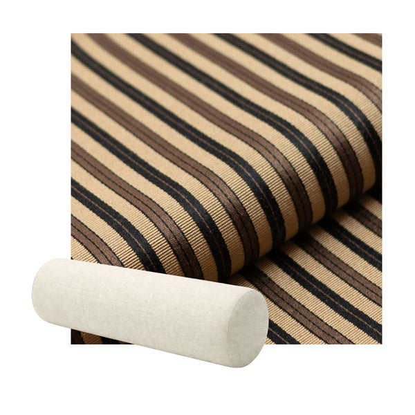 Espresso & Flax Stripe Premium Weave Bolster Pillow