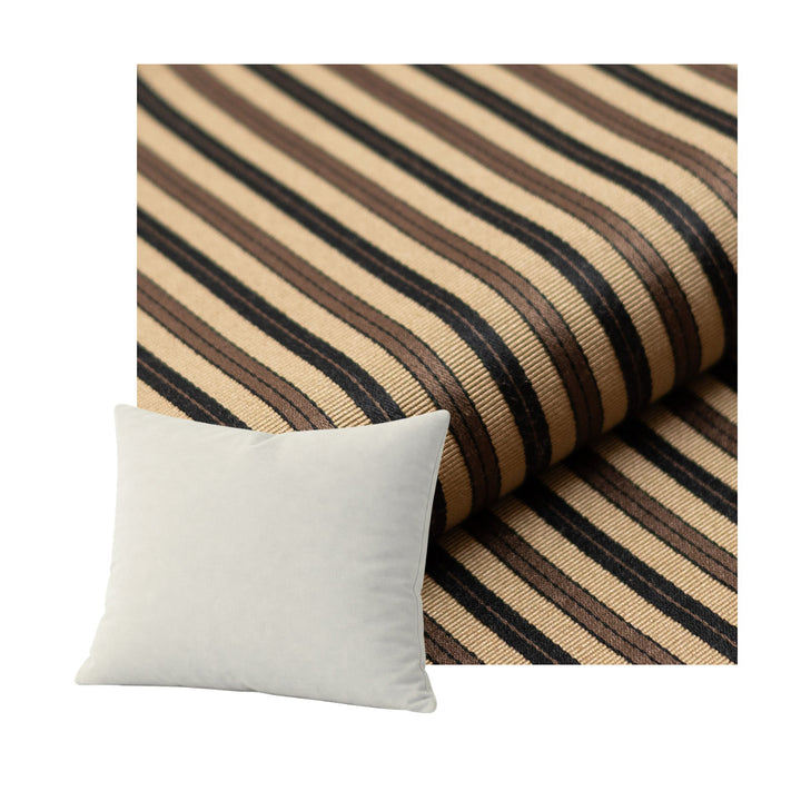 Espresso &amp; Flax Stripe Throw Pillow