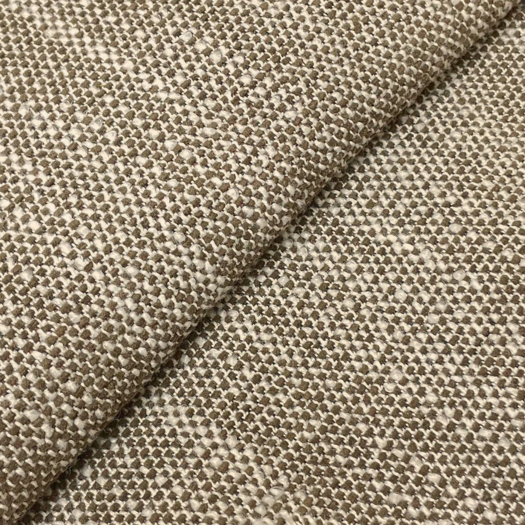 Chestnut Brown Tweed heavyweight weave fabric close-up