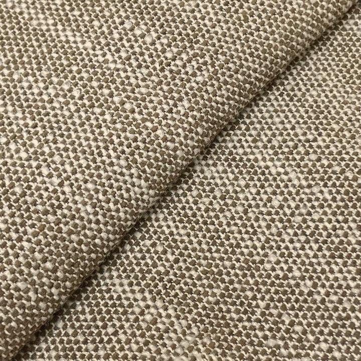 Chestnut Brown Tweed heavyweight weave fabric close-up