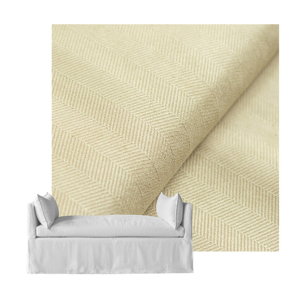Warm Ivory Herringbone Custom Daybed Cover