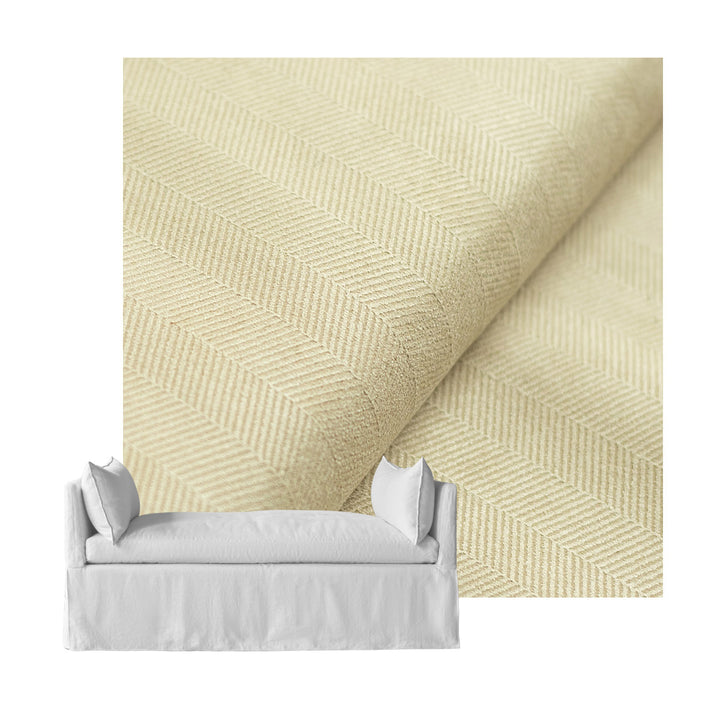 Warm Ivory Herringbone Custom Daybed Cover