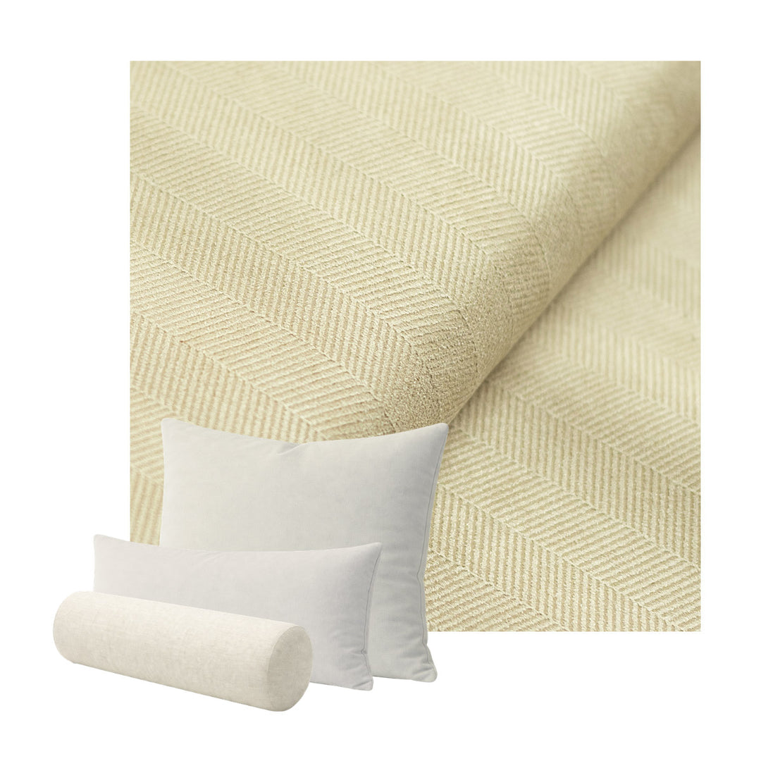 Warm Ivory Herringbone Custom Pillow Cover