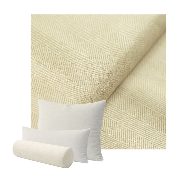 Warm Ivory Herringbone Custom Pillow Cover