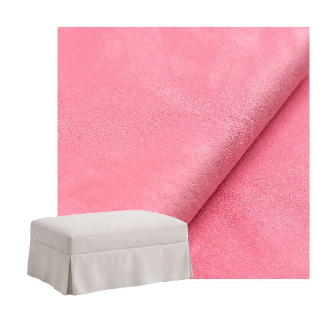 Rose Pink SuedeTouch Custom Ottoman Slipcover