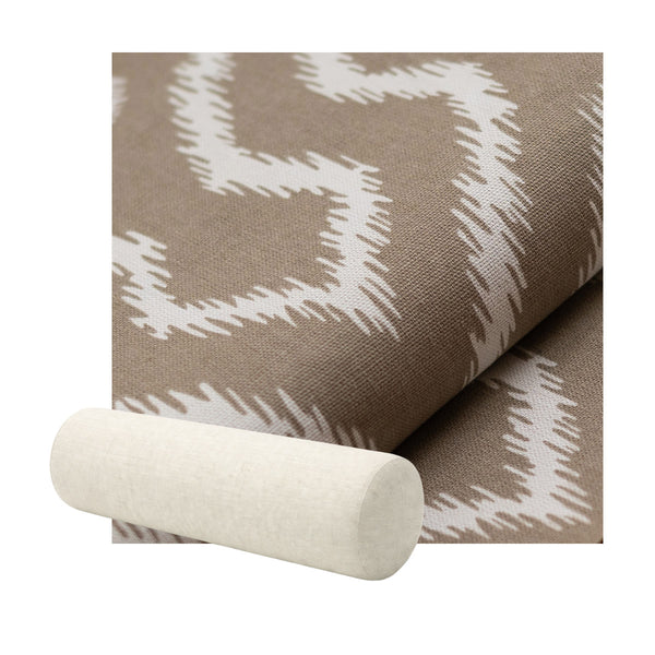 Relaxed Taupe Geometric Print Canvas Bolster Pillow