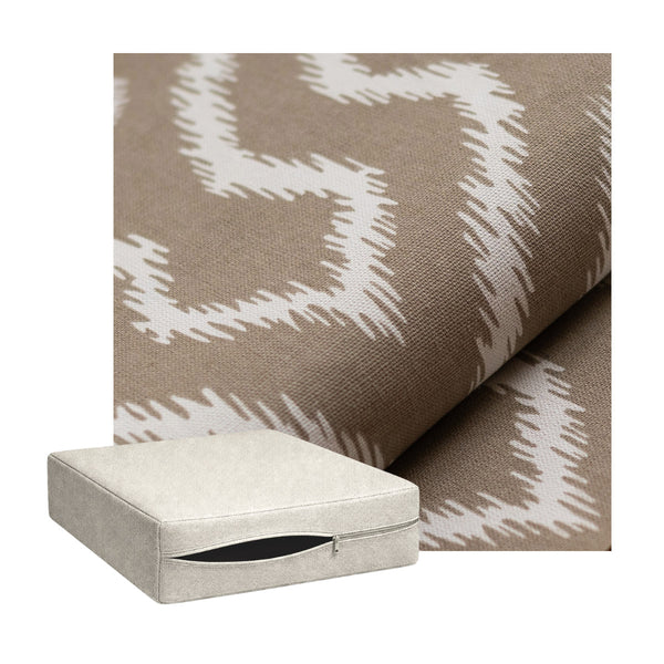 Taupe Geometric Print Canvas Custom Cushion Cover