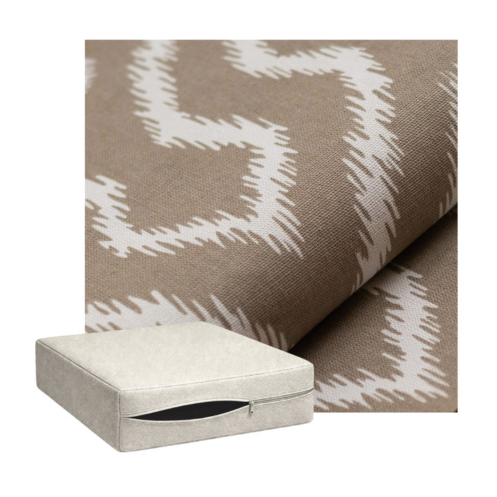 Taupe Geometric Print Canvas Custom Cushion Cover