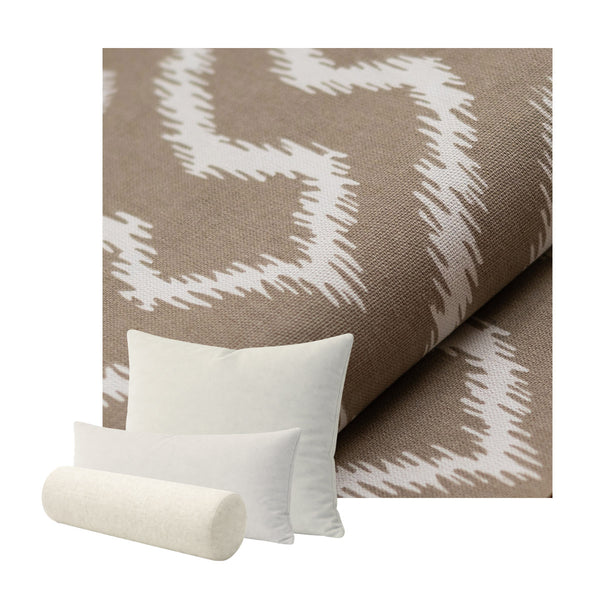 Taupe Geometric Print Canvas Custom Pillow Cover