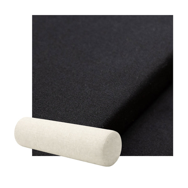 Relaxed Pure Black Canvas Bolster Pillow