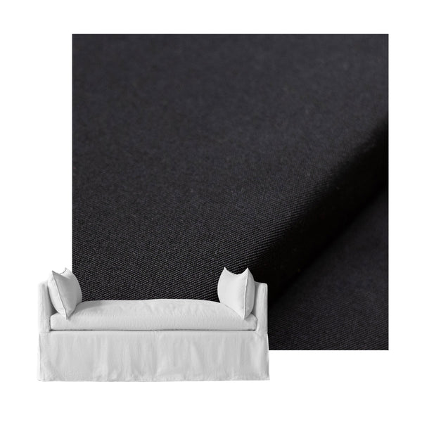 Pure Black Canvas Custom Daybed Cover
