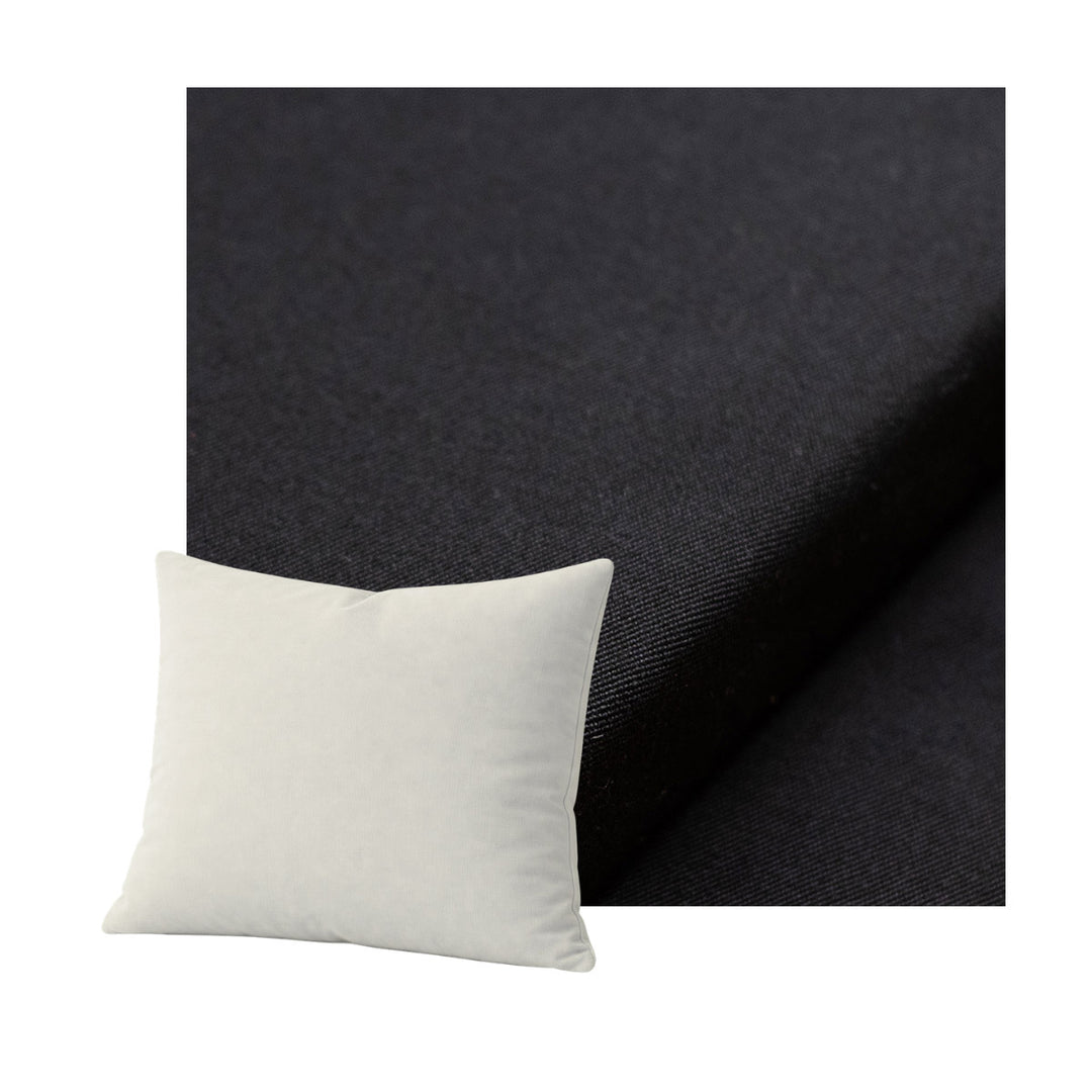 Pure Black Canvas Throw Pillow