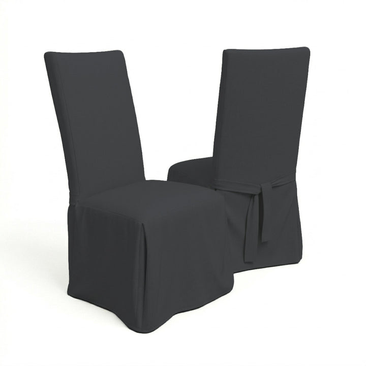 Pure Black Canvas Custom Dining Chair Cover