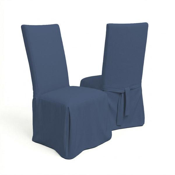 Navy Blue Canvas Custom Dining Chair Cover