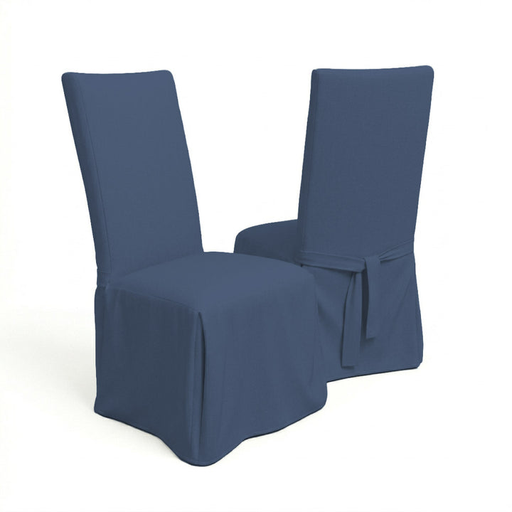 Navy Blue Canvas Custom Dining Chair Cover