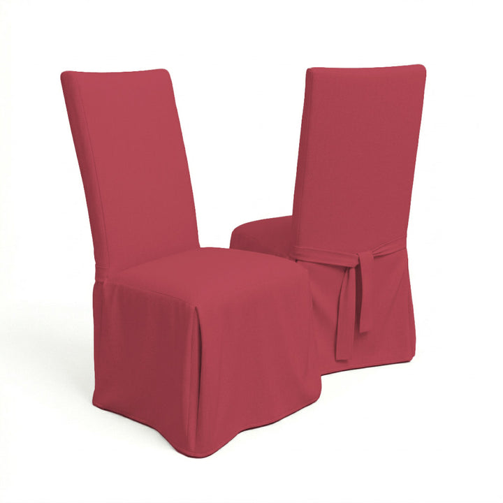 True Red Canvas Custom Dining Chair Cover