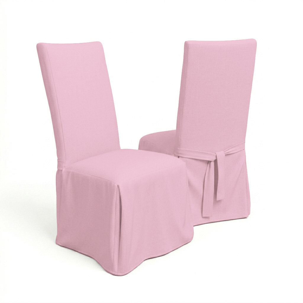 Blush Pink Canvas Custom Dining Chair Cover