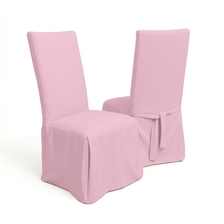 Blush Pink Canvas Custom Dining Chair Cover