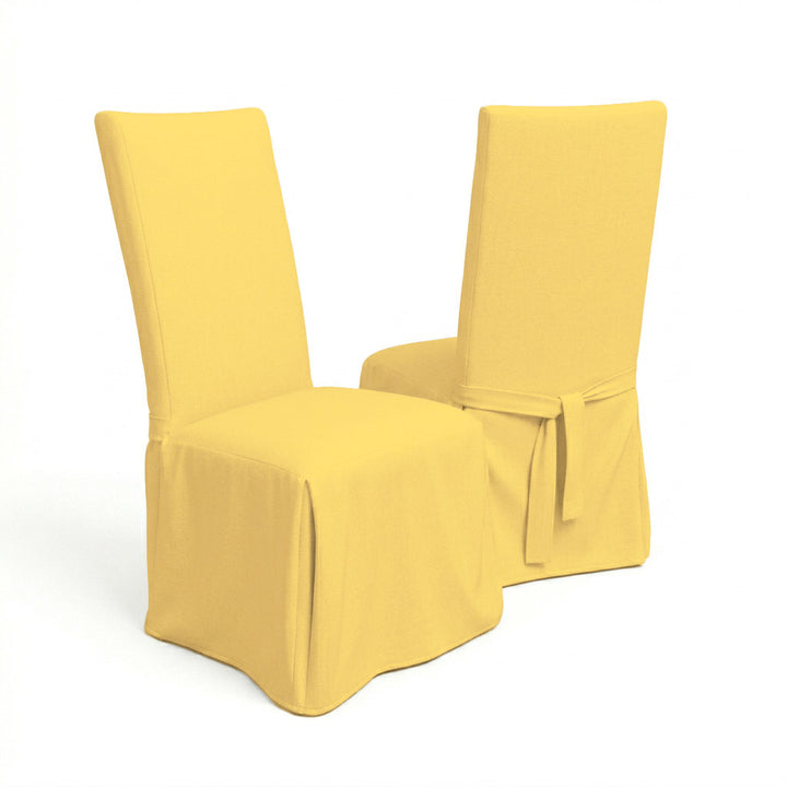 Sunshine Yellow Canvas Custom Dining Chair Cover