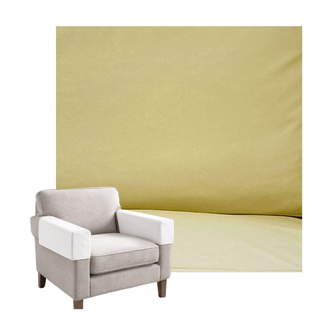 Pale Yellow Faux Leather Custom Armrest Cover