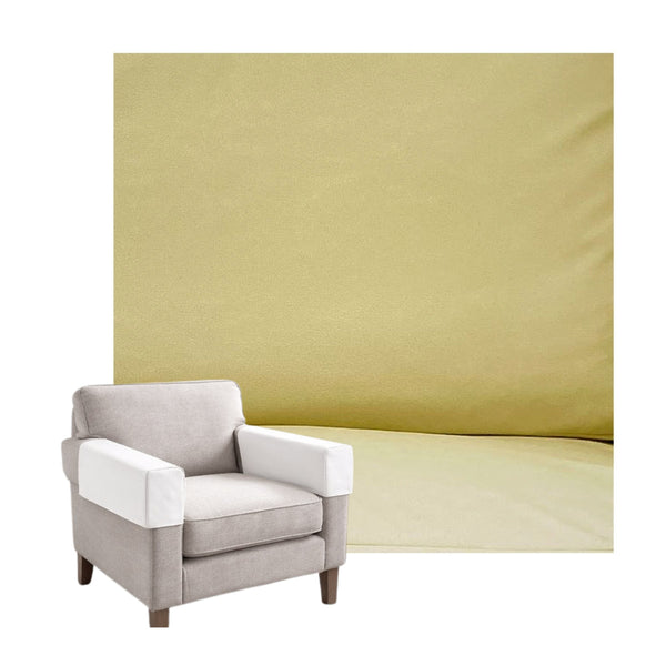 Pale Yellow Faux Leather Custom Armrest Cover