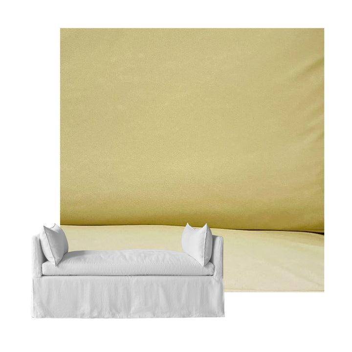 Pale Yellow Faux Leather Custom Daybed Cover