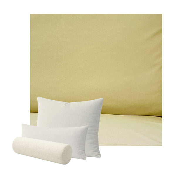 Pale Yellow Faux Leather Custom Pillow Cover