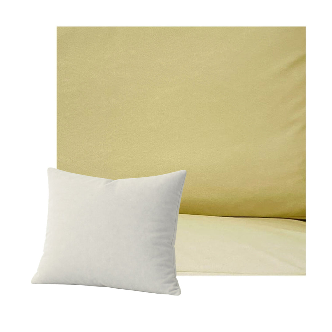 Pale Yellow Faux Leather Throw Pillow