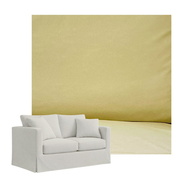 Pale Yellow Faux Leather Custom Furniture Slipcover