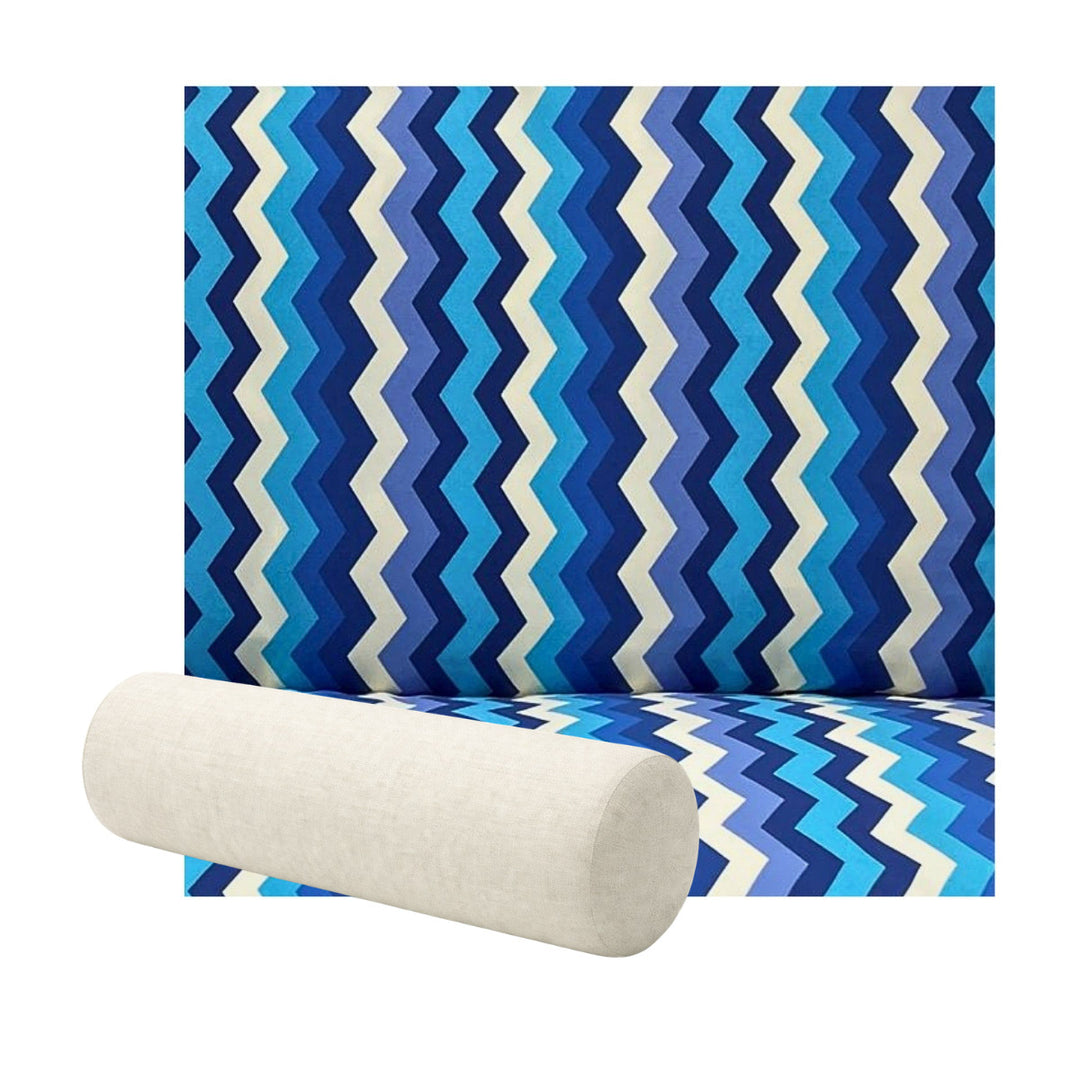 Blue & Cobalt Chevron Performance Weave Bolster Pillow